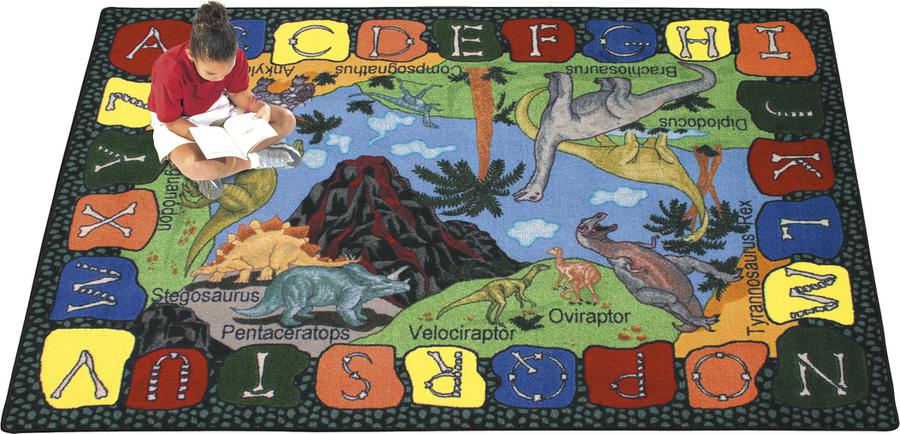 We Dig Dinosaurs© Alphabet Classroom Rug, 7'7"  Round