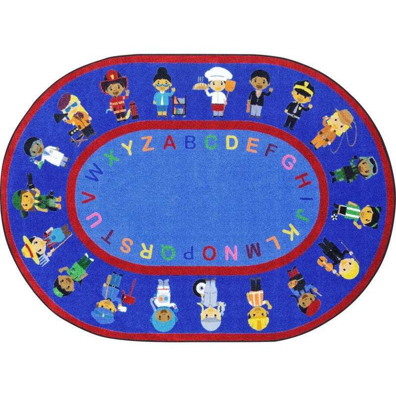 We Work Together™ Classroom Seating Rug, 5'4" x 7'8" Oval