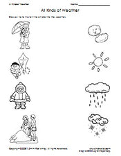 All Kinds of Weather Matching Worksheet