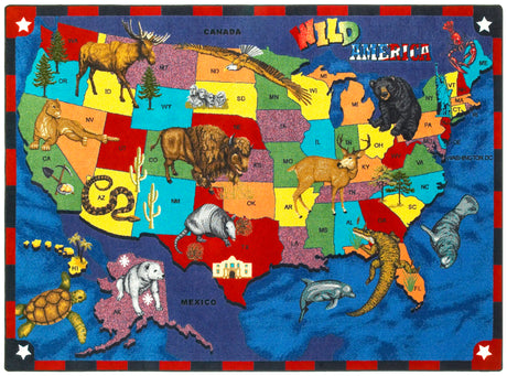 Wild America© Classroom Rug, 7'8" x 10'9" Rectangle