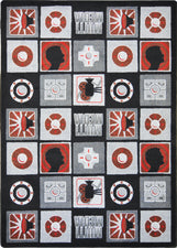 Wired© Classroom Rug, 3'10" x 5'4" Rectangle Red