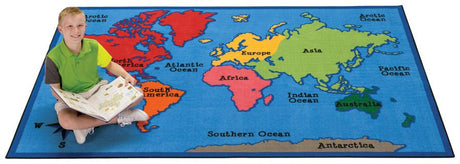 World Map KID$ Value PLUS Discount Rug, 8' x 12' Rectangle
