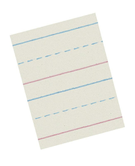 Zaner-Bloser&trade; Broken Midline Newsprint Paper, 5/8" Rule Long Way, Grade 1, 500 Sheets