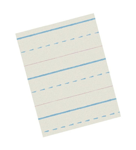 Zaner-Bloser&trade; Broken Midline Newsprint Paper, 1/2" Rule Long Way, Grade 2, 500 Sheets